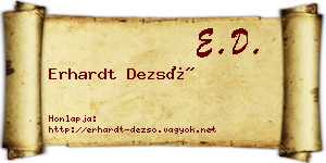 Erhardt Dezső névjegykártya